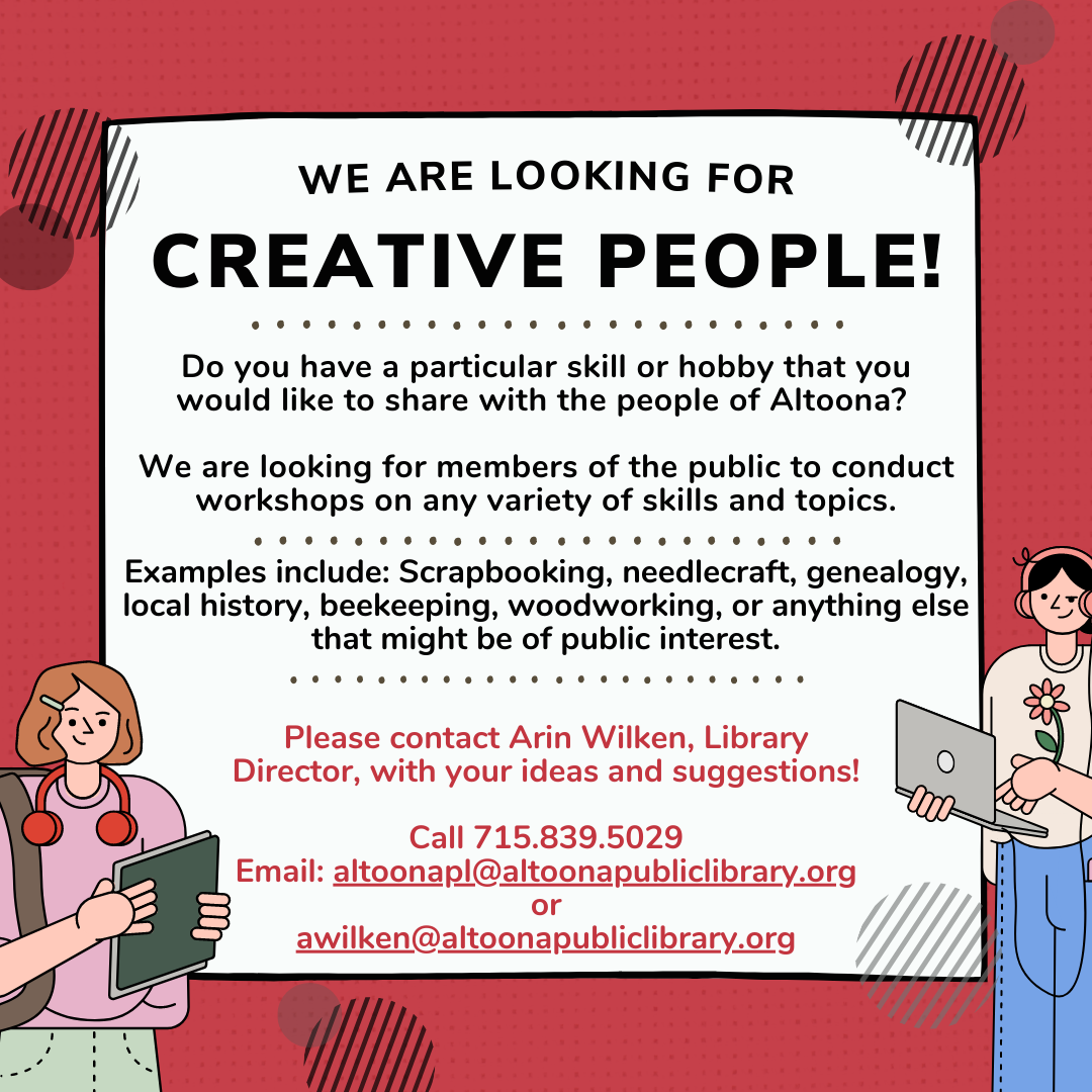 We are looking for creative people