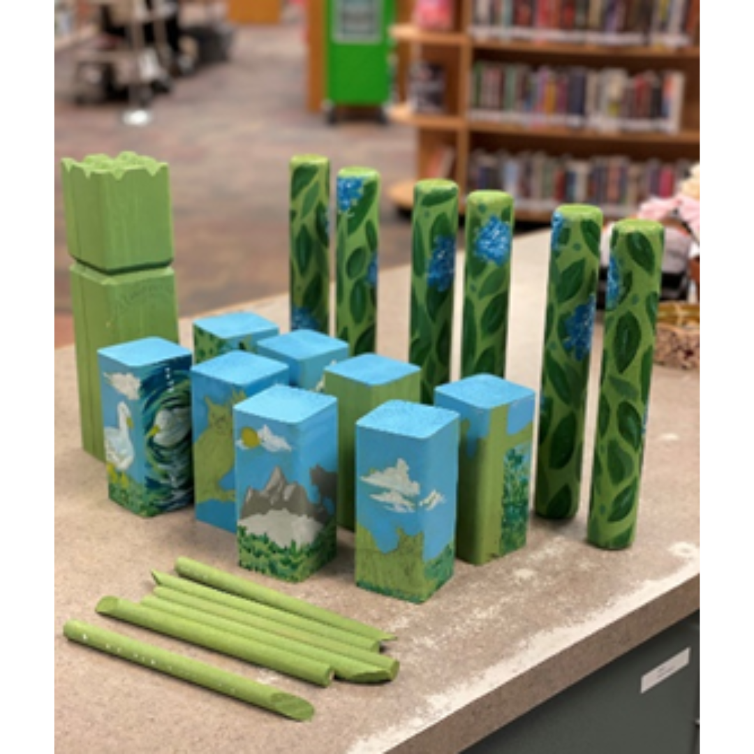 green and blue kubb kit