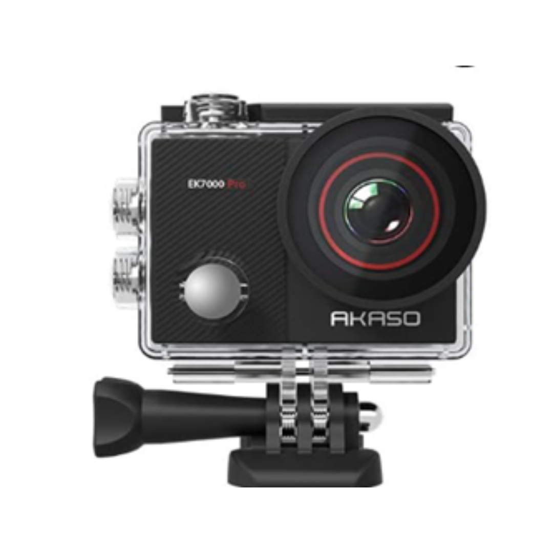 Black Action Camera in a Case