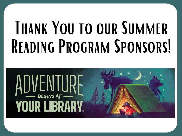 Thank you to our summer reading program sponsors