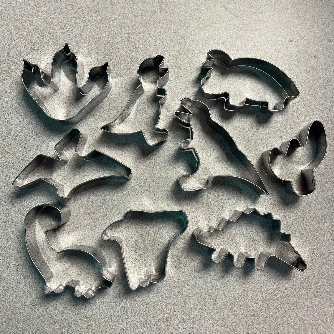 stainless steel dinosaur cookie cutters