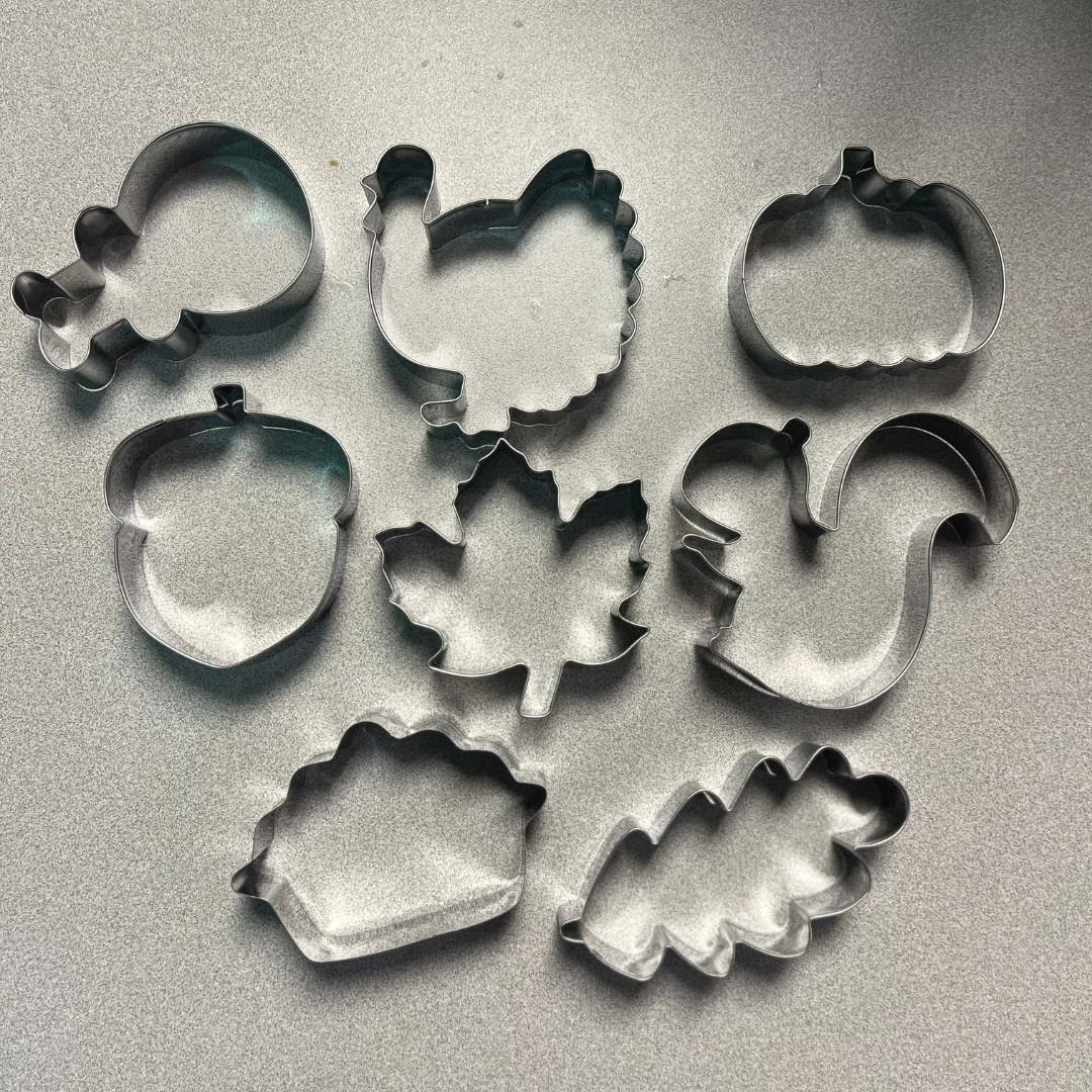 stainless steel fall/thanksgiving cookie cutters