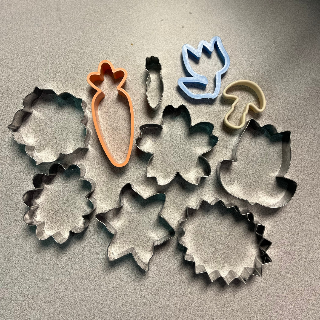 spring plant and vegetable cookie cutters